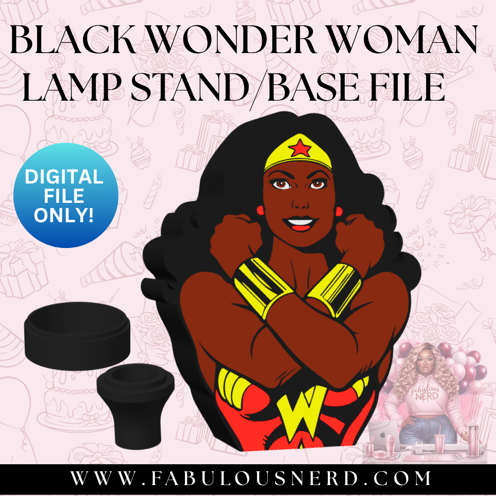 Black Wonder Woman Lamp Base (Digital File Only)