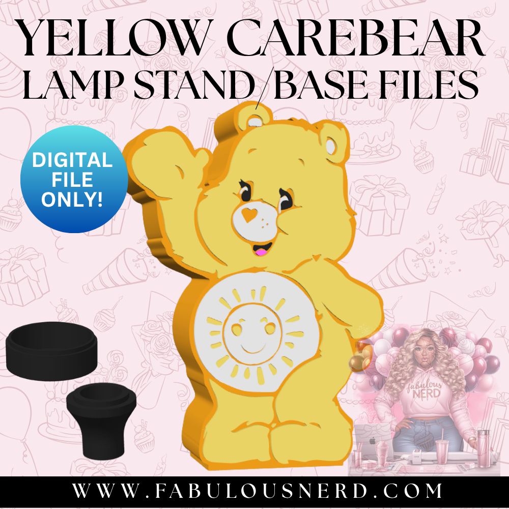 Yellow CareBear Lamp Base (Digital File Only)