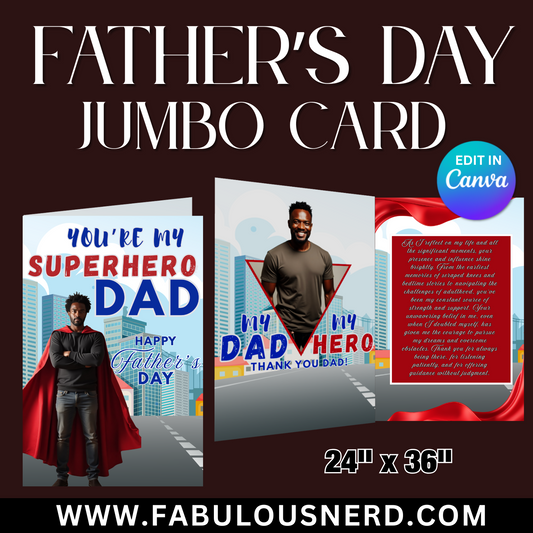 You're My Superhero Father's Day Jumbo Card - Digital File Only