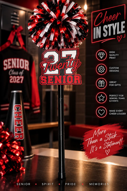 '27 Senior Cheer Stick with Pom Pom
