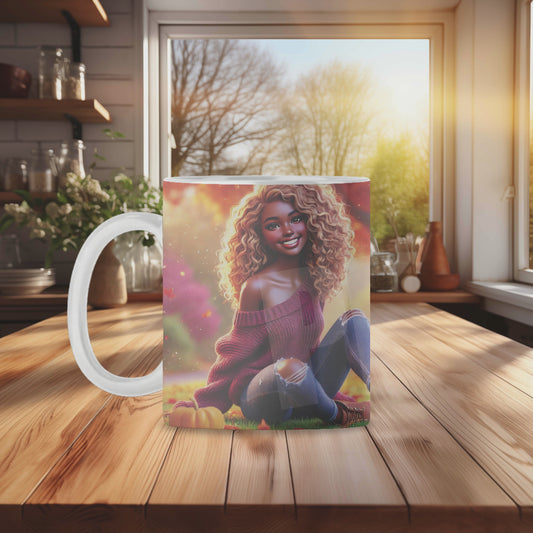 Just a Girl Who Loves Fall Coffee Mug Wrap Sublimation Design-3 (PNG Only)