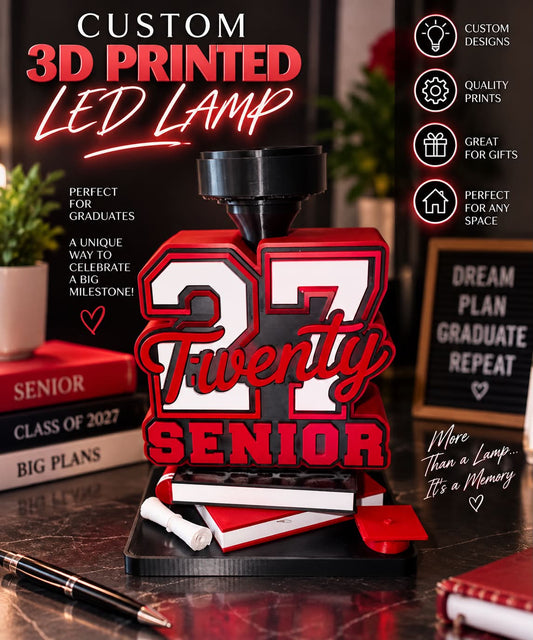 '27 Senior Graduation Lamp Base with Books and Photo Lamp Shade