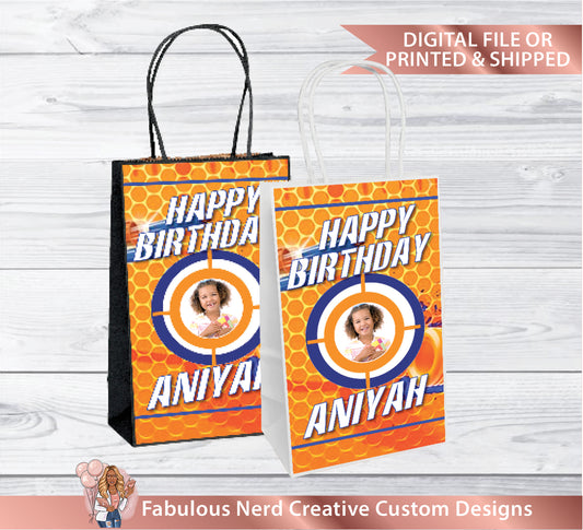 Nerf Gift Bag Label-Party Bag Label-Party Favors-Digital File or Printed & Shipped