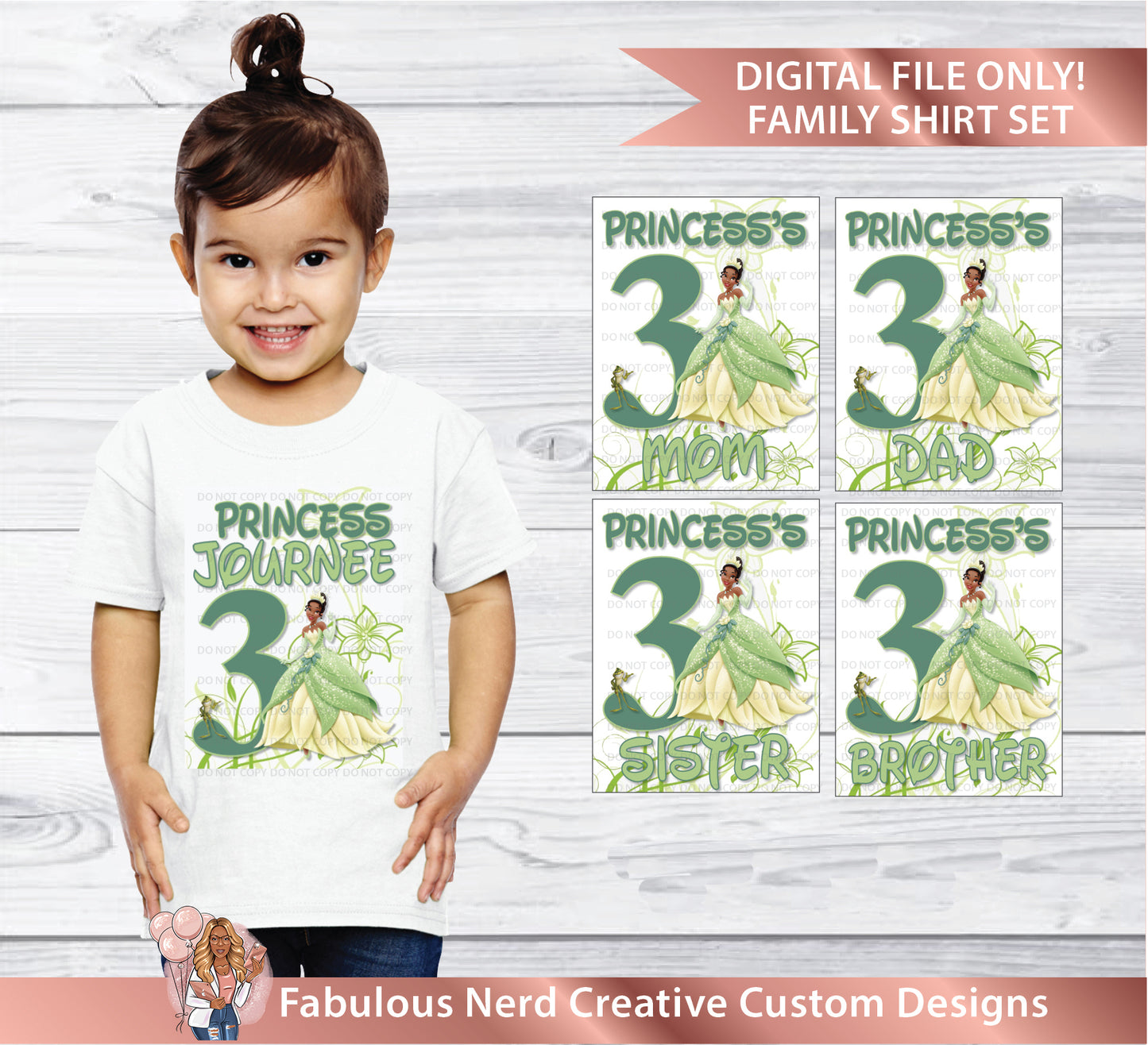 Princess Tiana Personalized Printed T-Shirt