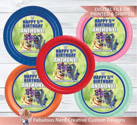 Puppy Dog Pal Birthday Party Paper Plate Inserts-Digtal File or Printed &Shipped