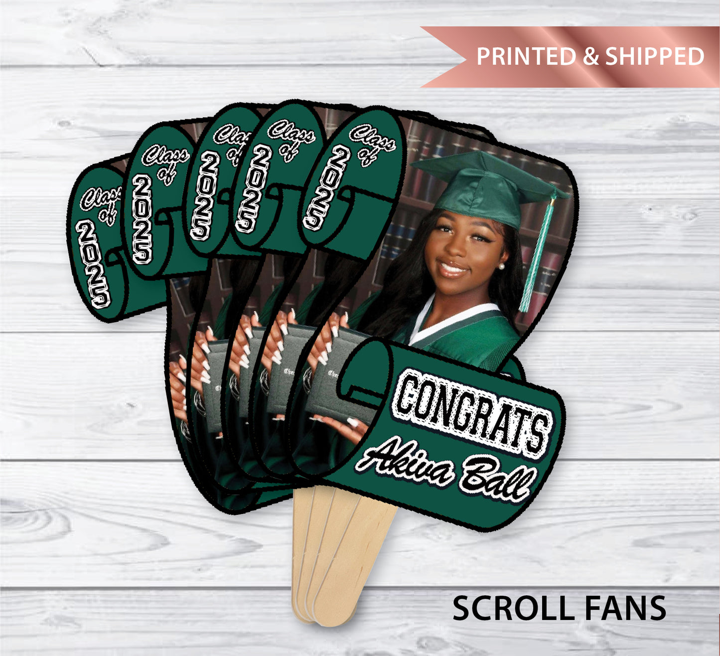 Graduation Scroll Photo Fans-Party Fans-Customizable (READ ITEM DESCRIPTION)