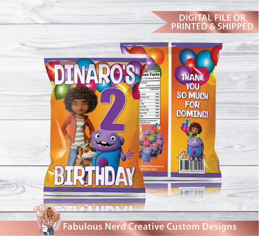 DW Home Birthday Customizable Chip Bag-Snack Bag-Favor Bag-Digital File or Printed & Shipped