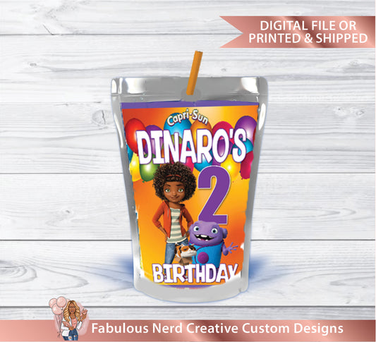 DW Home Birthday Customizable Juice Pouch Label-Digital File or Printed & Shipped