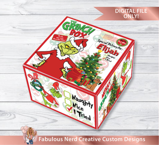 Grinchmas Goodie Box Label -Digital File