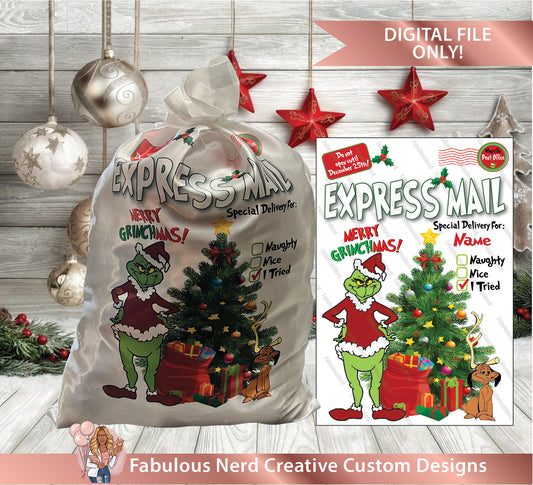 Grinchmas Santa Sacks - Digital File only