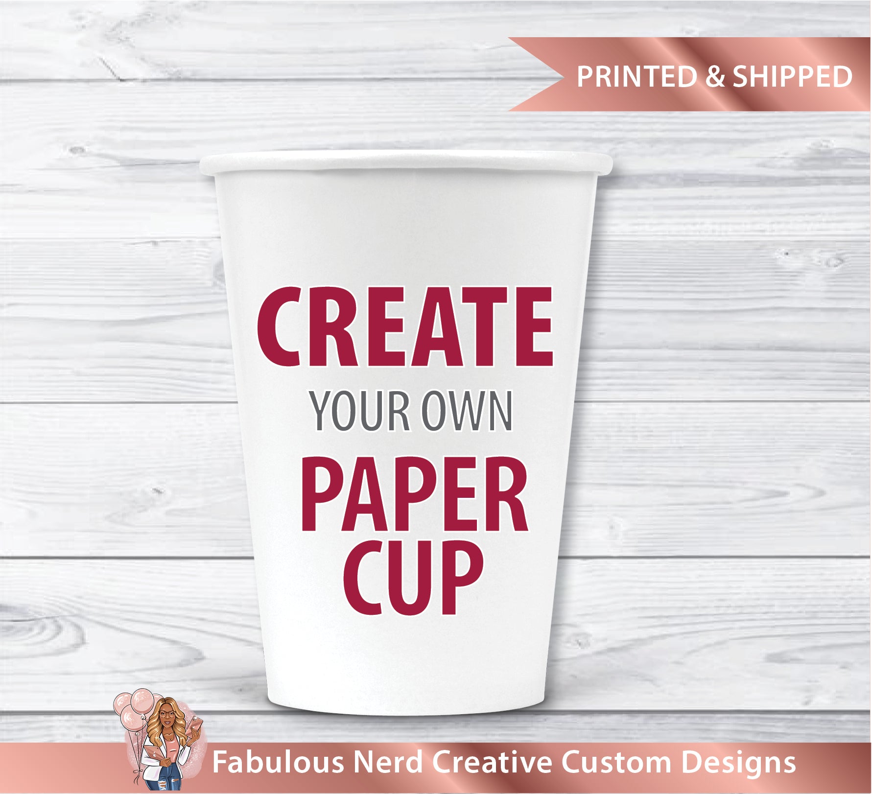 Custom Designed Paper Cup Party Favors – FABULOUS NERD - CREATIVE ...