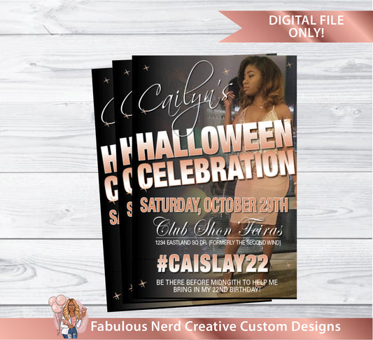 Adult Birthday Party Invitation (Custom Photo) - Digital File Only