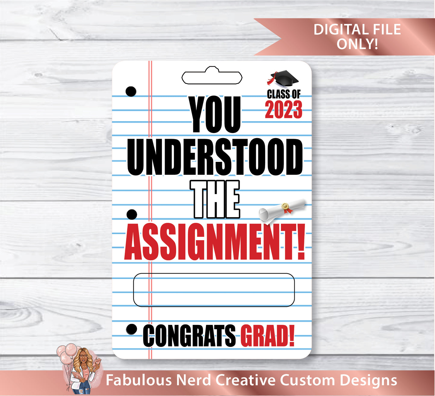 Graduation Money Holder Card "You Understood the Assignment"