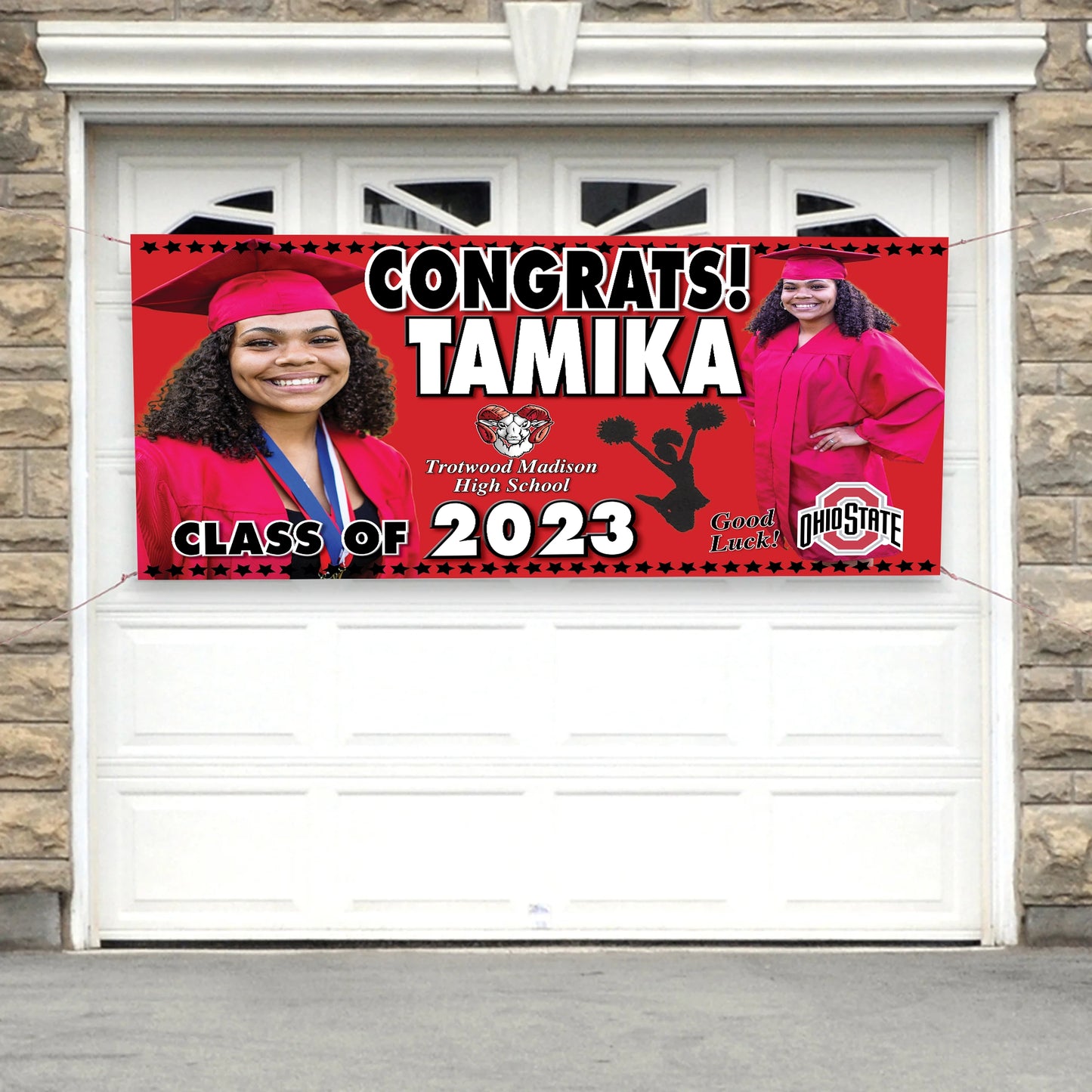 Custom Graduation Outdoor Banner  (POLES & ROPE NOT INCLUDED)